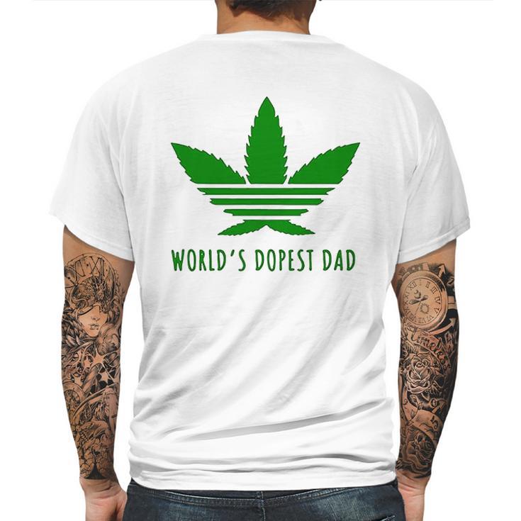 Weed Worlds Dopest Dad Funny Mens Back Print T-shirt