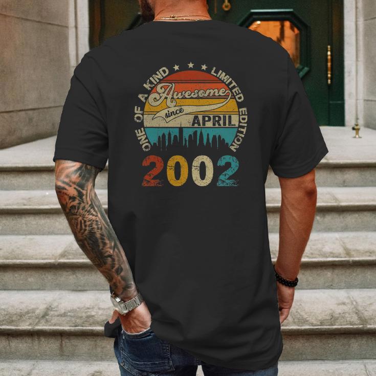 19 Years Old Birthday Gift Awesome Since April 2002 Ver2 Mens Back Print T-shirt Gifts for Men