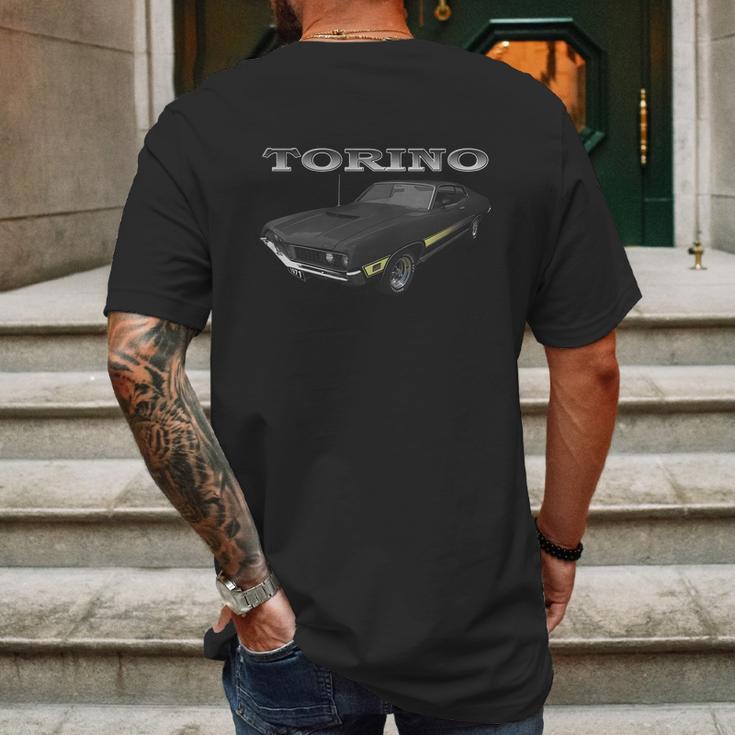 1971 Ford Torino Black Mens Back Print T-shirt Gifts for Men