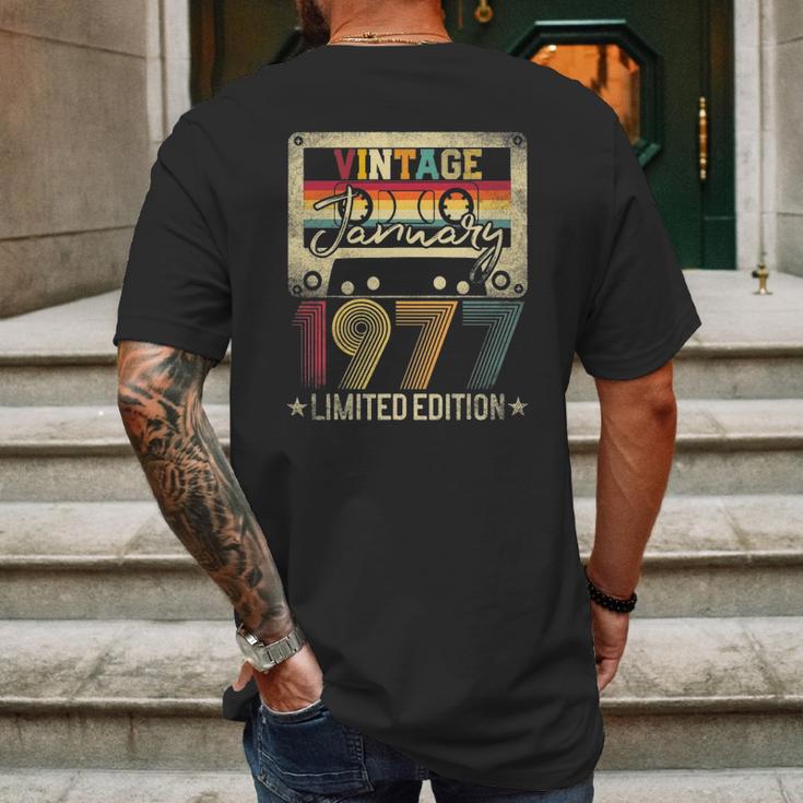 1977 January Vintage Limited Edition 45Th Birthday Gift Idea Mens Back Print T-shirt Gifts for Men