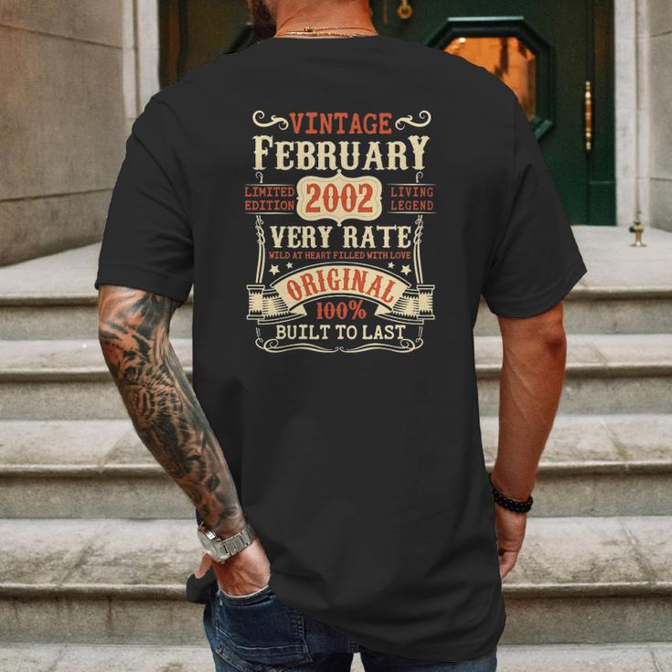 20 Years Old 20Th Birthday Gifts Vintage February 2002 Ver2 Mens Back Print T-shirt Gifts for Men