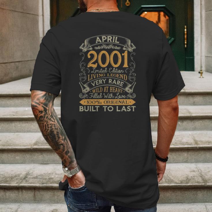 20Th Birthday 20 Years Old Retro Vintage April 2001 Ver2 Mens Back Print T-shirt Gifts for Men