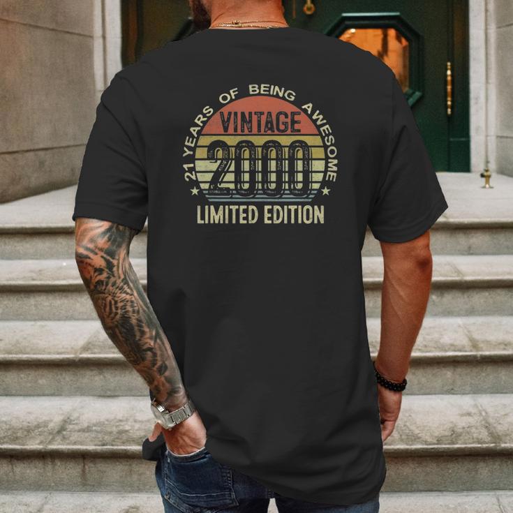 21 Years Old Gift Vintage Limited Edition 2000 21St Birthday Mens Back Print T-shirt Gifts for Men