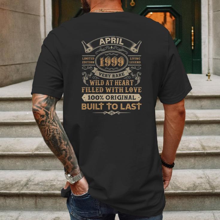 23Rd Birthday Gifts 23 Years Old Retro Born In April 1999 Ver2 Mens Back Print T-shirt Gifts for Men