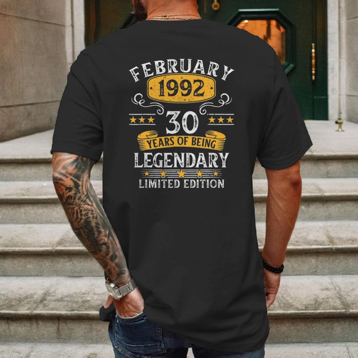 30Th Birthday Gift 30 Years Old Awesome Since February 1992 Ver2 Mens Back Print T-shirt Gifts for Men