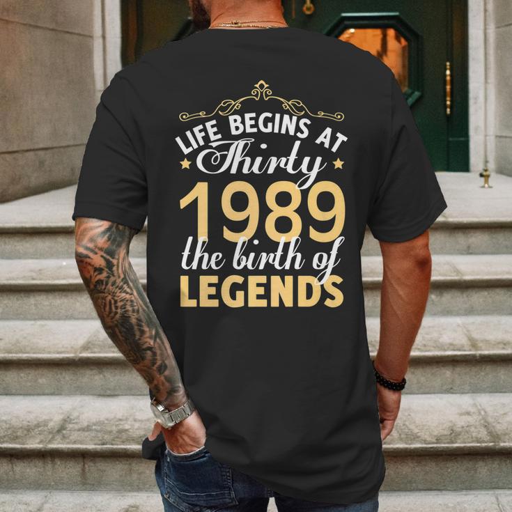 30Th Birthday Gift Vintage 1989 Classic Mens Back Print T-shirt Gifts for Men