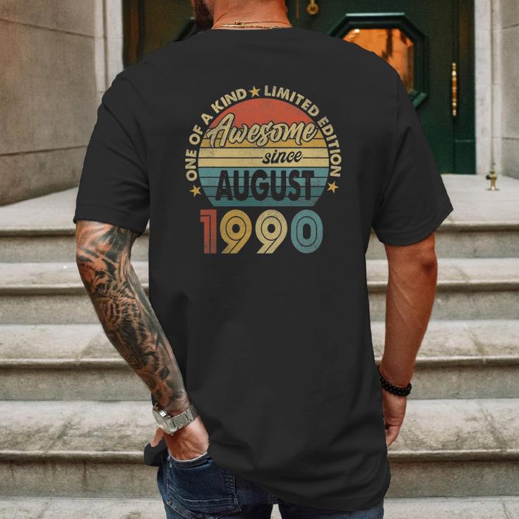 31 Years Old 31St Birthday Men Awesome Since August 1990 Ver2 Mens Back Print T-shirt Gifts for Men