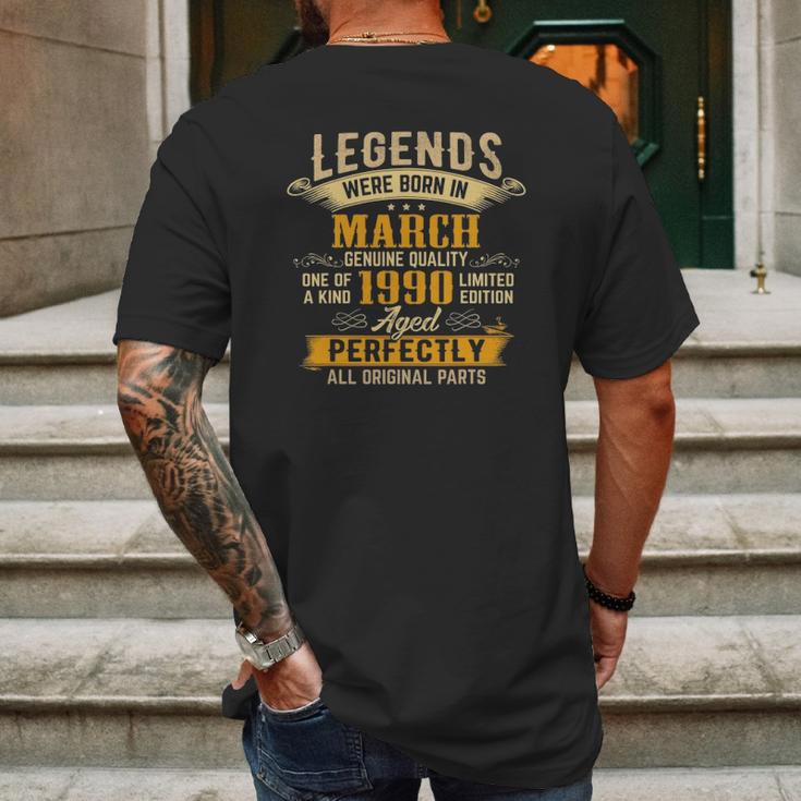 31 Years Old 31St Birthday - Legends Were Born In March 1990 Ver2 Mens Back Print T-shirt Gifts for Men