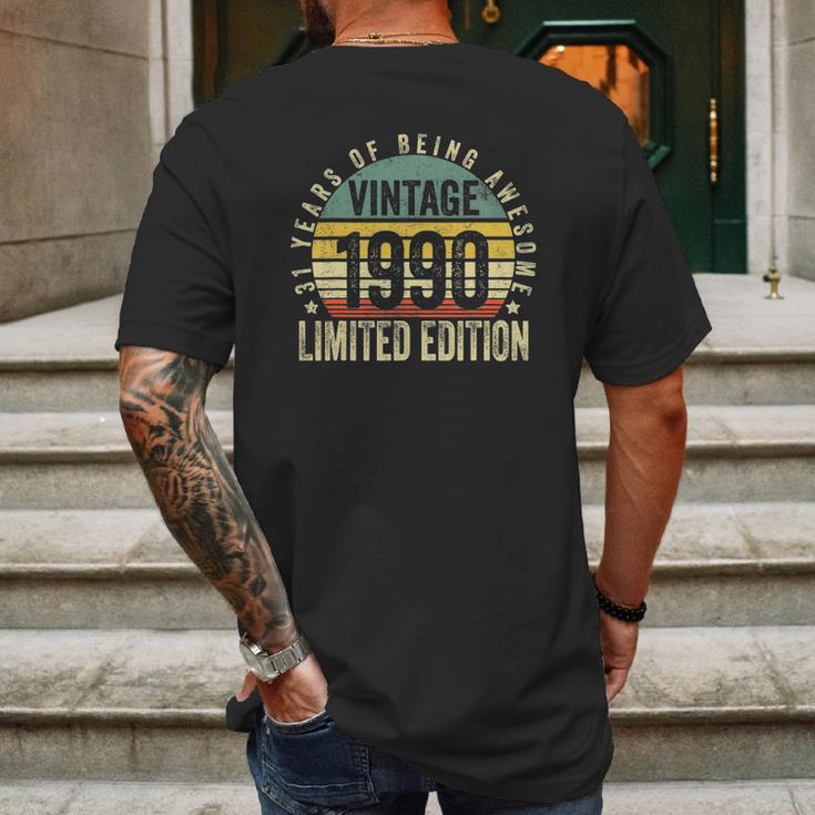 31 Years Old Vintage 1990 Limited Edition 31St Birthday Mens Back Print T-shirt Gifts for Men