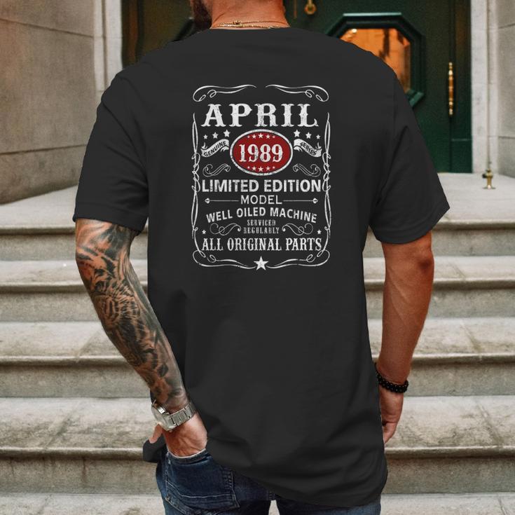 32 Years Old 32Nd Birthday Decoration April 1989 Ver2 Mens Back Print T-shirt Gifts for Men