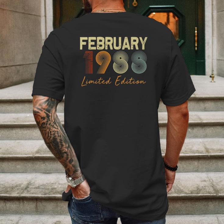 33 Years Old Birthday Gift February 1988 Limited Edition Mens Back Print T-shirt Gifts for Men