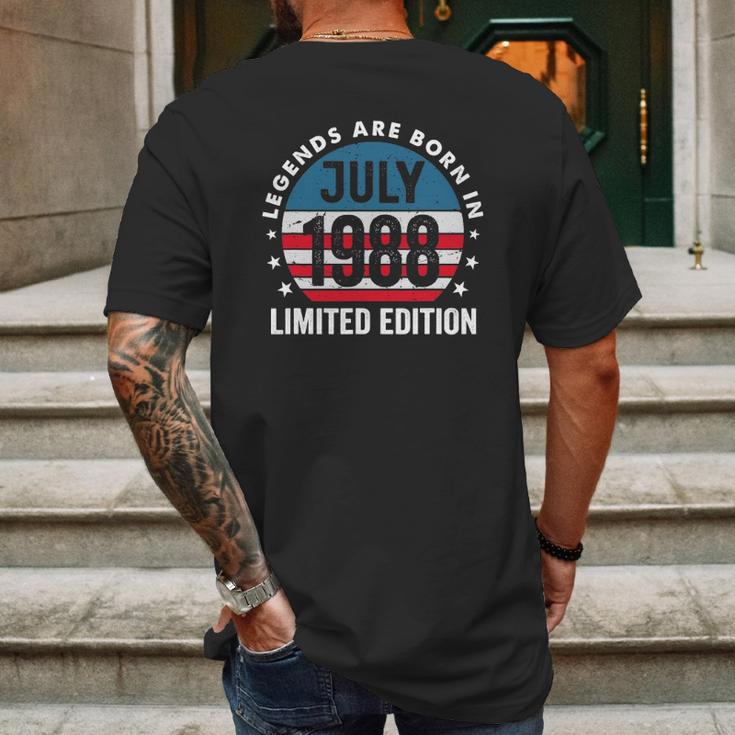 33 Years Old Legends Are Born In July 1988 Vintage July 1988 Ver2 Mens Back Print T-shirt Gifts for Men