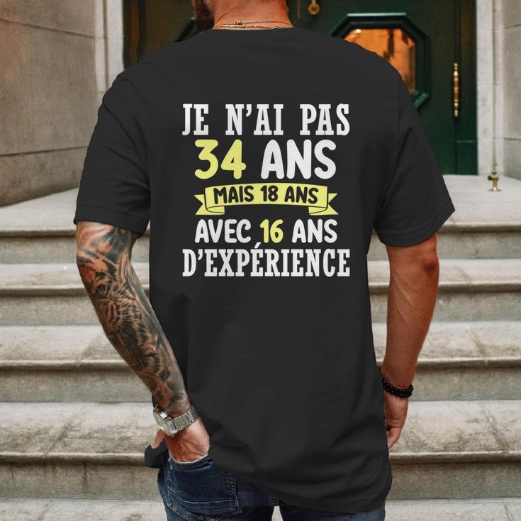 34 Years Birthday Gift For Humour Je Nai Pas 34 Gift Mens Back Print T-shirt Gifts for Men