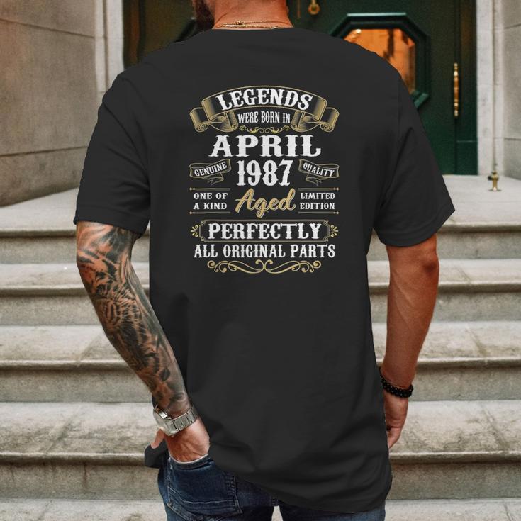 35 Years Old 35Th Birthday Decoration April 1987 Ver2 Mens Back Print T-shirt Gifts for Men