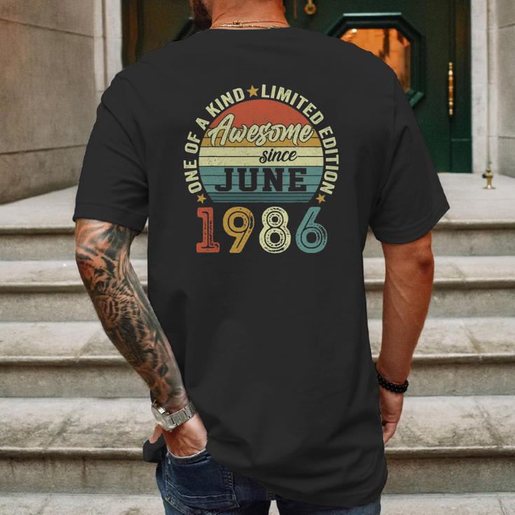 35 Years Old Birthday Awesome Since June 1986 35Th Birthday Mens Back Print T-shirt Gifts for Men