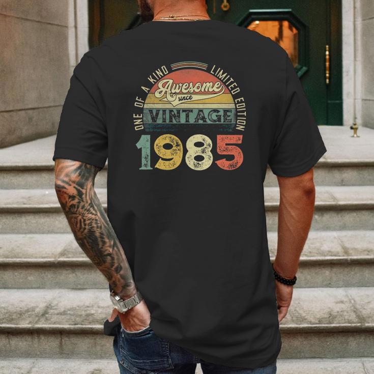 36 Years Old Distressed 1985 Vintage 36Th B-Day Retro Gifts Mens Back Print T-shirt Gifts for Men