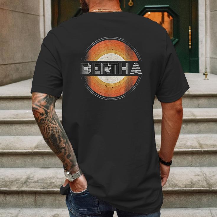 Graphic 365 First Name Bertha Retro Personalized Vintage Mens Back Print T-shirt Gifts for Men