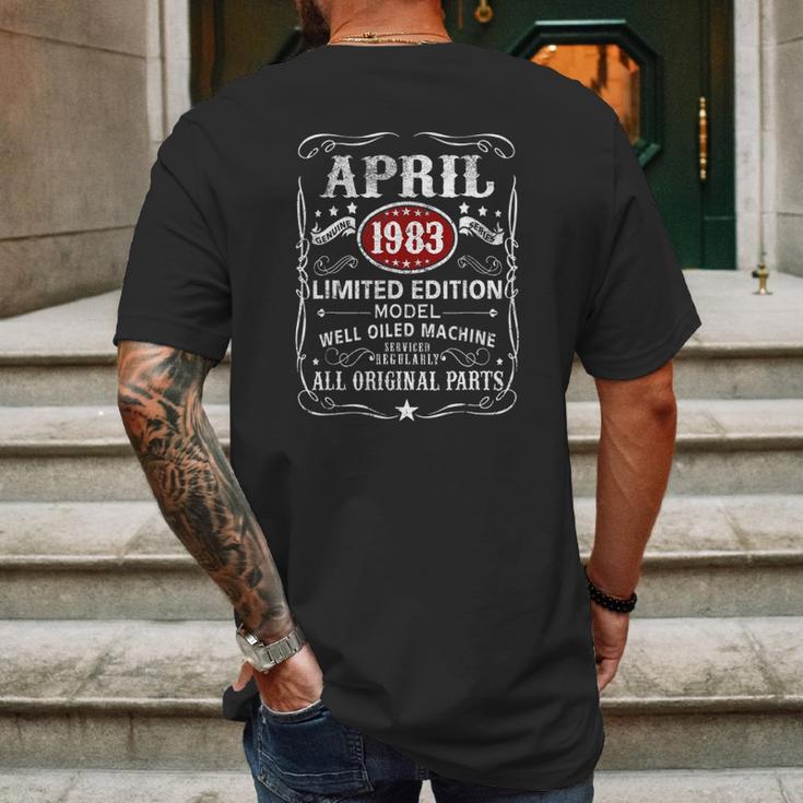 38 Years Old 38Th Birthday Decoration April 1983 Ver2 Mens Back Print T-shirt Gifts for Men