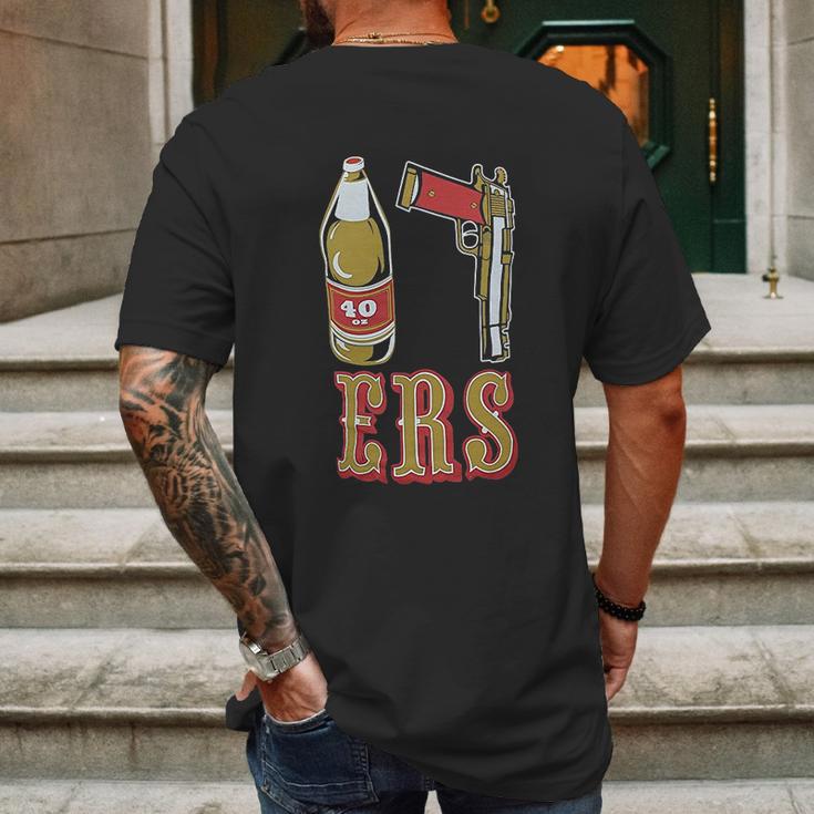 40Oz 9Mm Gold Mens Back Print T-shirt Gifts for Men