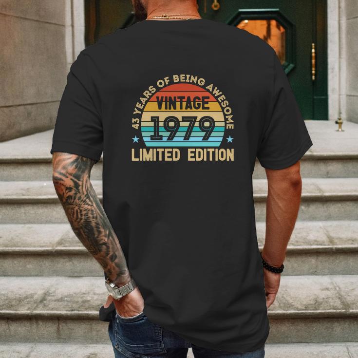 43 Years Of Being Awesome Vintage Limited 43Th Birthday 1979 Mens Back Print T-shirt Gifts for Men