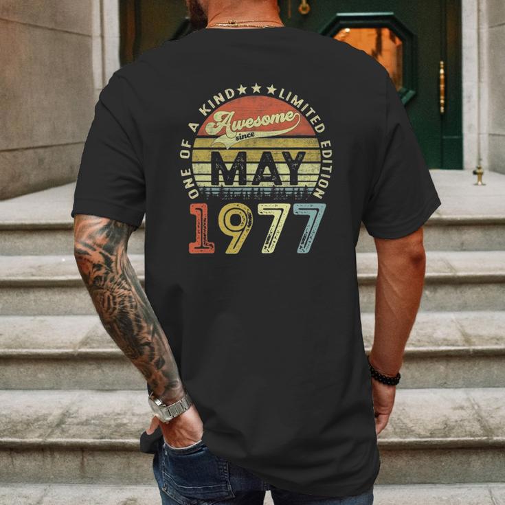 44 Years Old Birthday Awesome Since May 1977 44Th Birthday Mens Back Print T-shirt Gifts for Men