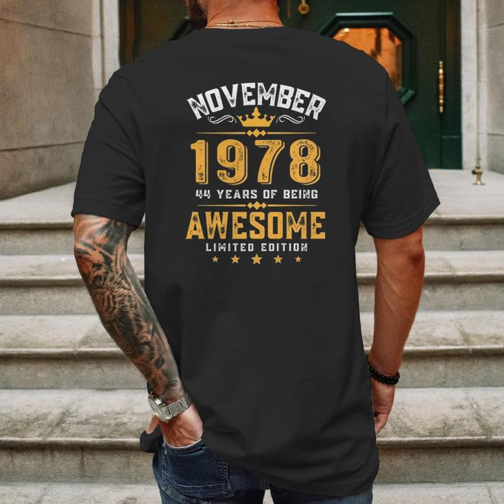 44Th Birthday Gift 44 Years Old Awesome Since November 1978 Ver2 Mens Back Print T-shirt Gifts for Men