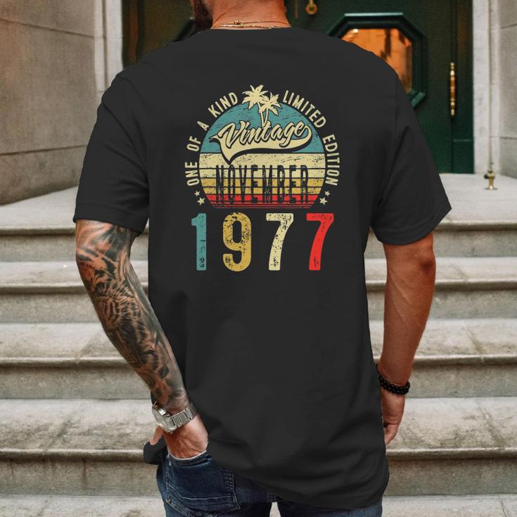 45 Years Old November 1977 Decorations 45Th Birthday Mens Back Print T-shirt Gifts for Men