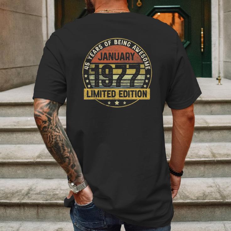 45Th Birthday Gift 45 Years Old Awesome Since January 1977 Ver2 Mens Back Print T-shirt Gifts for Men