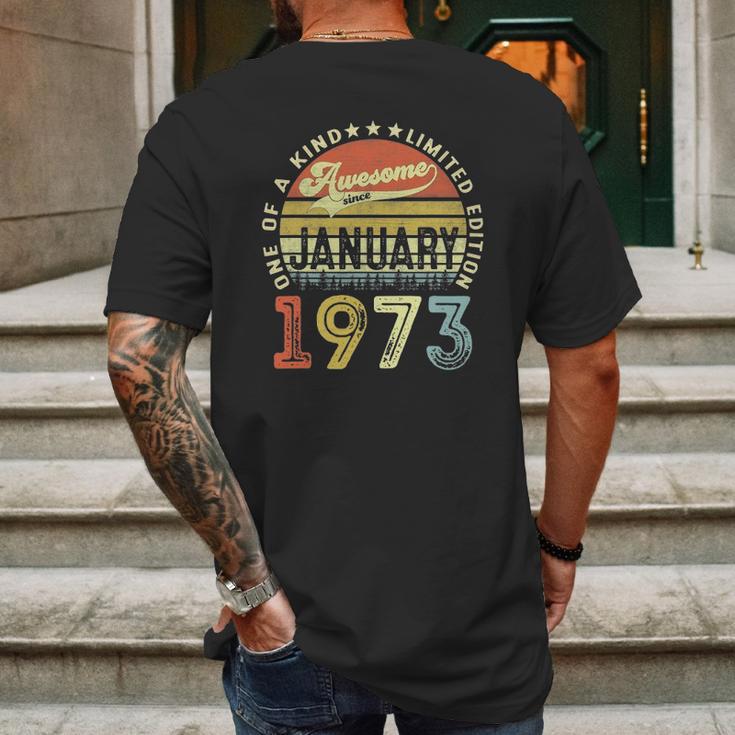 49 Years Old 49Th Birthday Gifts Awesome Since January 1973 Gift Mens Back Print T-shirt Gifts for Men