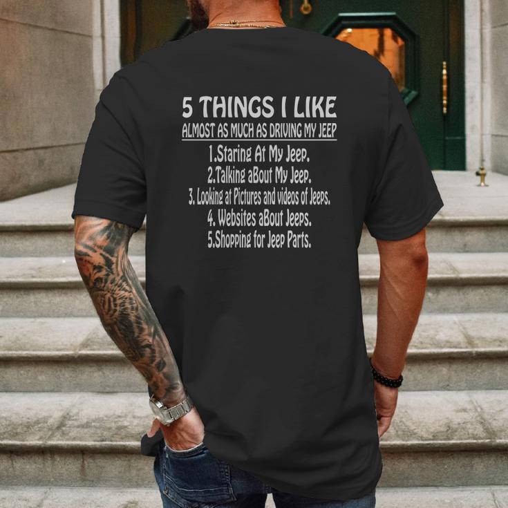 5 Things I Like Jeep Tshirt Mens Back Print T-shirt Gifts for Men