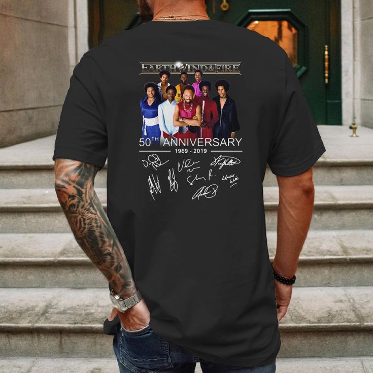 50Th Anniversary Earth Wind & Fire 1969 2019 Signatures Shirt Mens Back Print T-shirt Gifts for Men