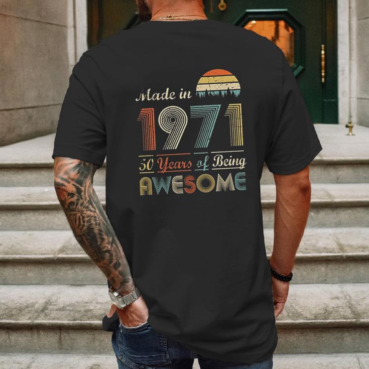 51St Birthday Vintage 1971 Mens Back Print T-shirt Gifts for Men