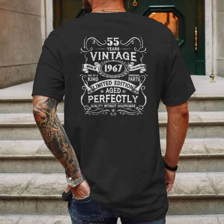 55 Years Old Vintage Made In 1967 55Th Birthday Gifts Mens Back Print T-shirt Gifts for Men