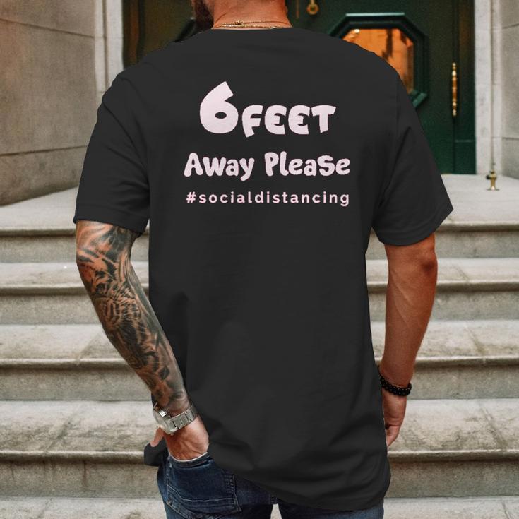 6 Feet Away Please Social Distancing Hastag Mens Back Print T-shirt Gifts for Men