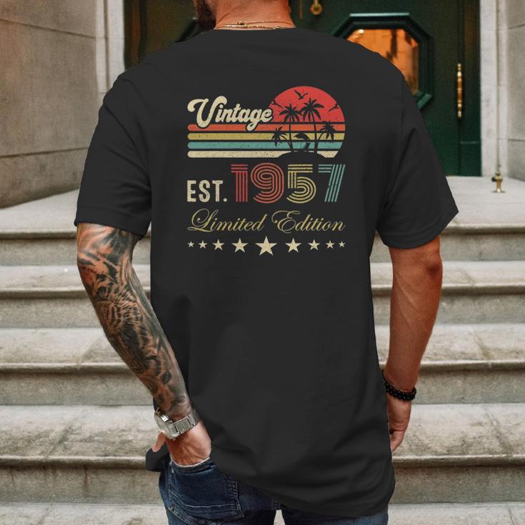 65Th Birthday Born 1957 Vintage Limited Edition 65 Birthday Mens Back Print T-shirt Gifts for Men