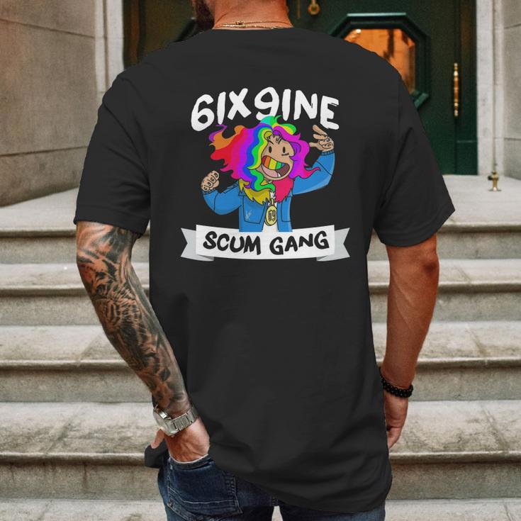 6Ix9ine Cartoon Mens Back Print T-shirt Gifts for Men