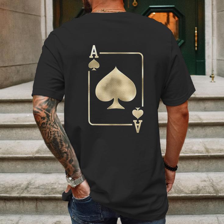 Ace Of Spades Playing Card Mens Back Print T-shirt Gifts for Men