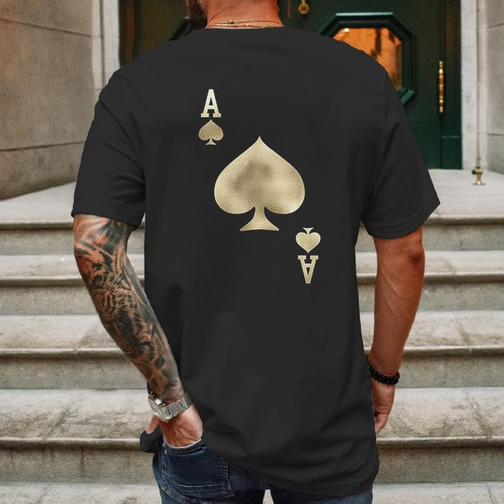 Ace Of Spades Playing Card Halloween Costume Mens Back Print T-shirt Gifts for Men