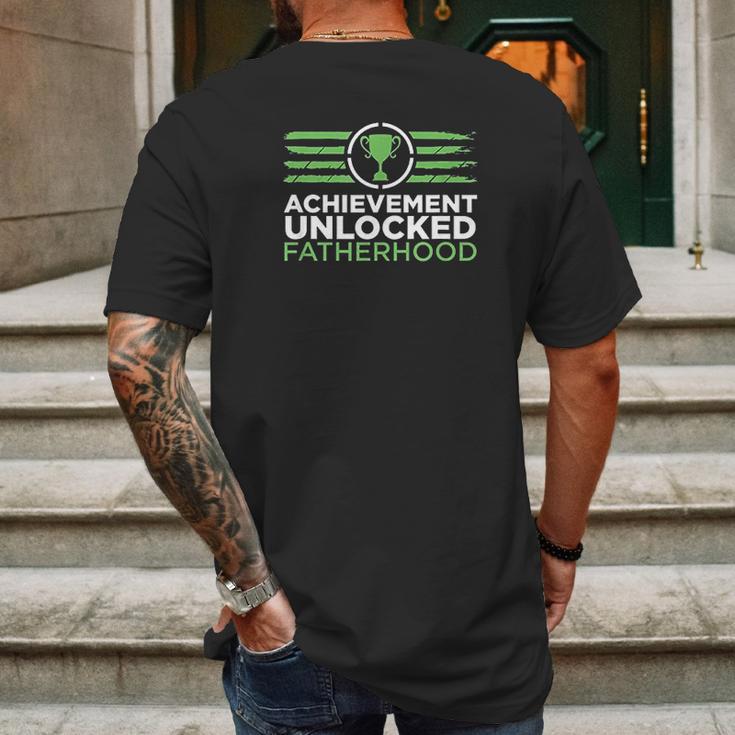 Achievement Unlocked Fatherhood Future Gamer Daddy Mens Back Print T-shirt Gifts for Men