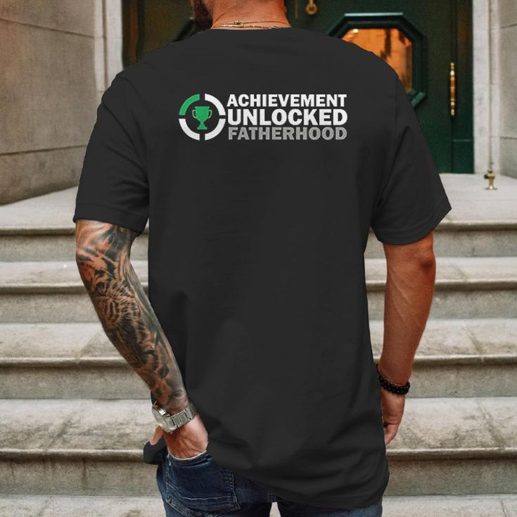 Achievement Unlocked Fatherhood And New Character Mens Back Print T-shirt Gifts for Men