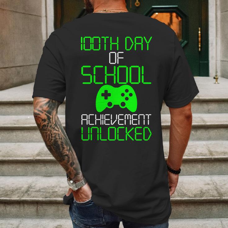 Achievement Unlocked Funny 100Th Day Of School Mens Back Print T-shirt Gifts for Men