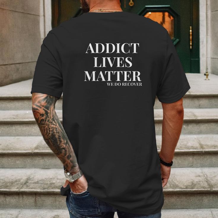 Addict Lives Matter Narcotics Anonymous Na Aa Gifts Mens Back Print T-shirt Gifts for Men