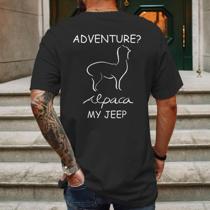 Adventure Alpaca My Jeep Road Trip Adventures Mens Back Print T-shirt Gifts for Men