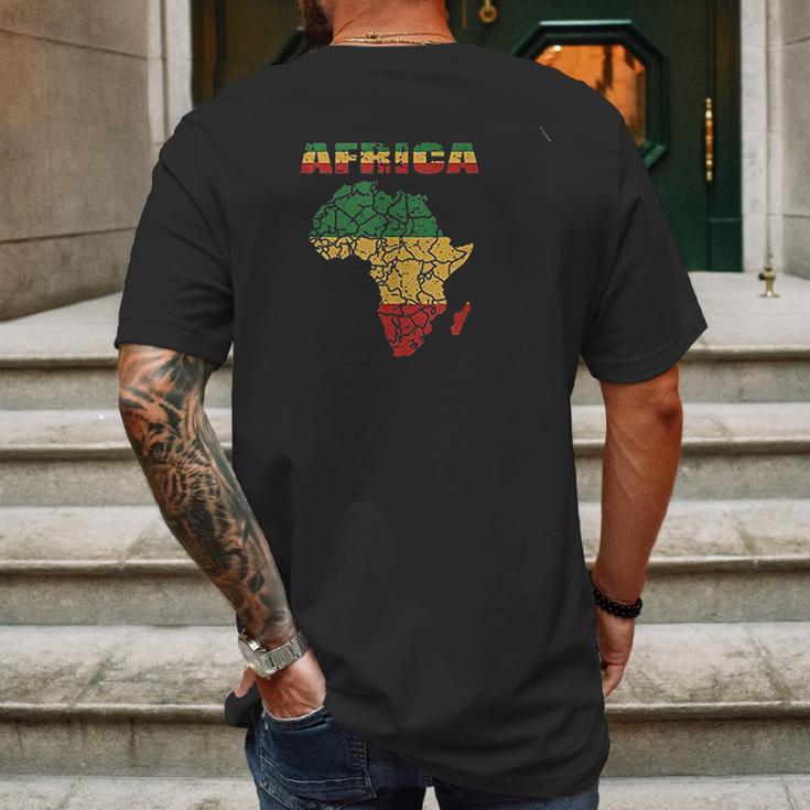 African Continent Afro American Reggae Flag Mens Back Print T-shirt Gifts for Men