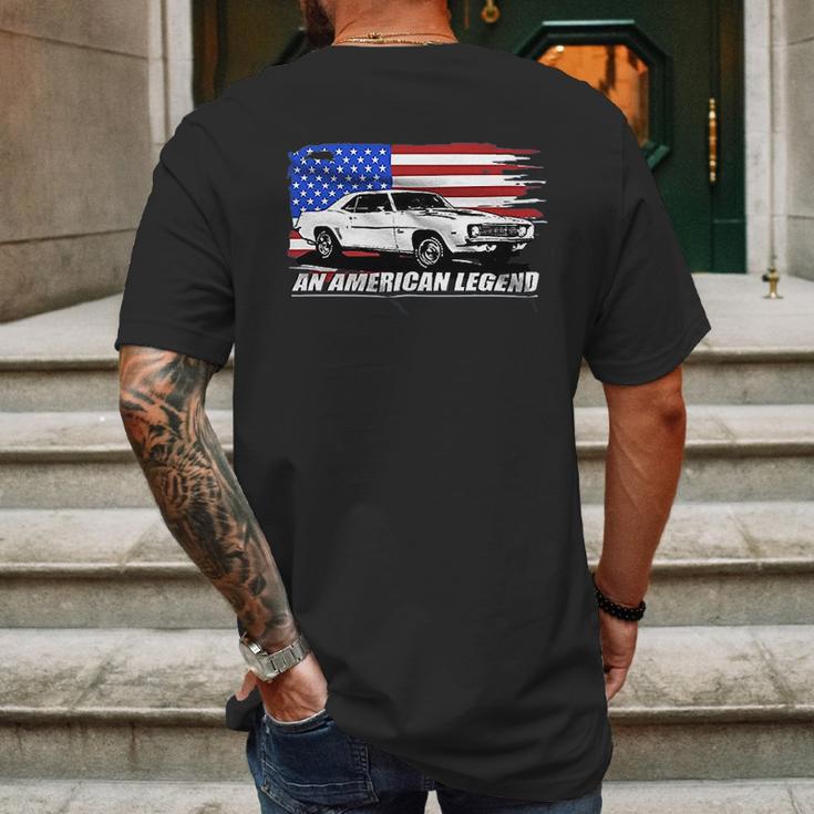 Aggressive Thread 1969 Camaro American Flag Mens Back Print T-shirt Gifts for Men