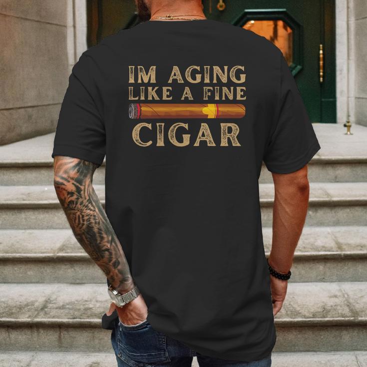 Im Aging Like A Fine Cigar Birthday Mens Back Print T-shirt Gifts for Men