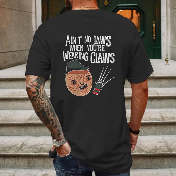 Aint No Laws When Youre Drinking Claws With Claus Mens Back Print T-shirt Gifts for Men