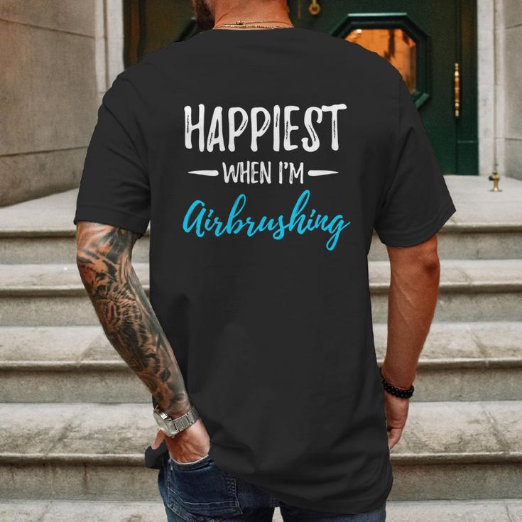 Airbrushing Happiest Funny Artist Gift Idea Funny Gift Graphic Design Printed Casual Daily Basic Mens Back Print T-shirt Gifts for Men