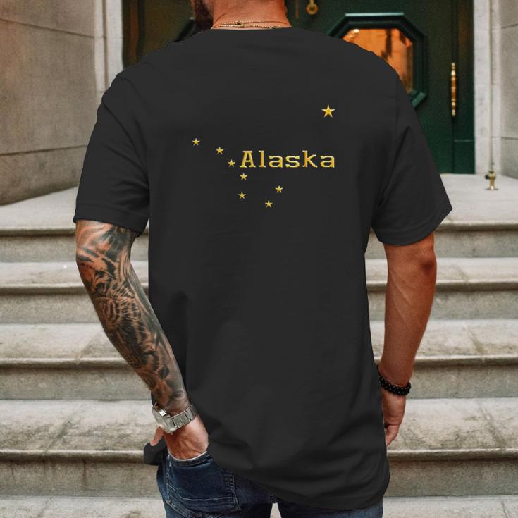 Alaska State Flag Astrology Big Dipper Polaris Mens Back Print T-shirt Gifts for Men