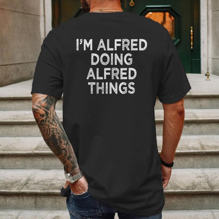 Alfred Graphic Design Printed Casual Daily Basic Mens Back Print T-shirt Gifts for Men